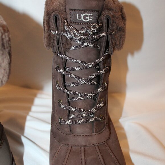 NIB UGG MEN'S BUTTE LOGO LEATHER SUEDE SHEARLING LINED WINTER SNOW BOOTS - Picture 10 of 11